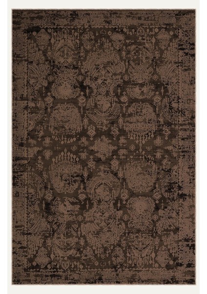 Vintage Halı Modern Motifli Kahverengi Kilim Desenli Dijital Şönil Halı fiyatları
