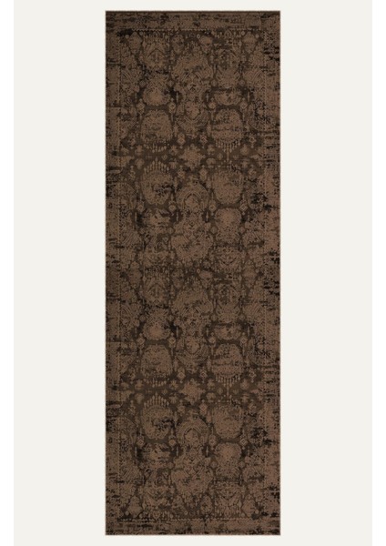 Vintage Halı Modern Motifli Kahverengi Kilim Desenli Dijital Şönil Halı indirimleri