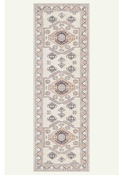 Vintage Halı Geometrik Motifli Bej Klasik Dijital Şönil Halı indirimleri