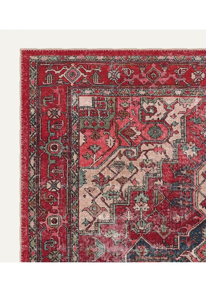 Soft Pastel Vintage Desenli Salon Halısı, Dokuma Taban Dekoratif Şönil Halı