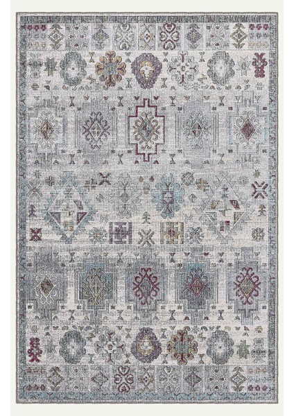 Vintage Desenli Gri Renkli Salon Halısı, Dokuma Taban Dekoratif Şönil Halı fiyatları