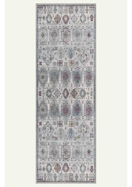 Vintage Desenli Gri Renkli Salon Halısı, Dokuma Taban Dekoratif Şönil Halı indirimleri