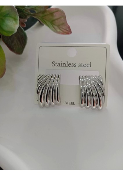 Silver Deniz Kabuğu Model Çelik Küpe fırsatları