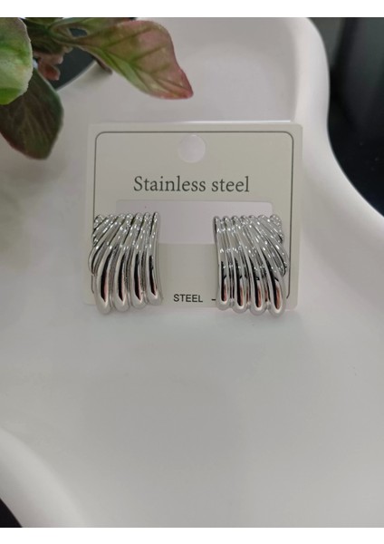 Silver Deniz Kabuğu Model Çelik Küpe indirimleri