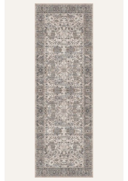 Vintage Halı Modern Motifli Gri ve Bej Kilim Desenli Dijital Şönil Halı indirimleri
