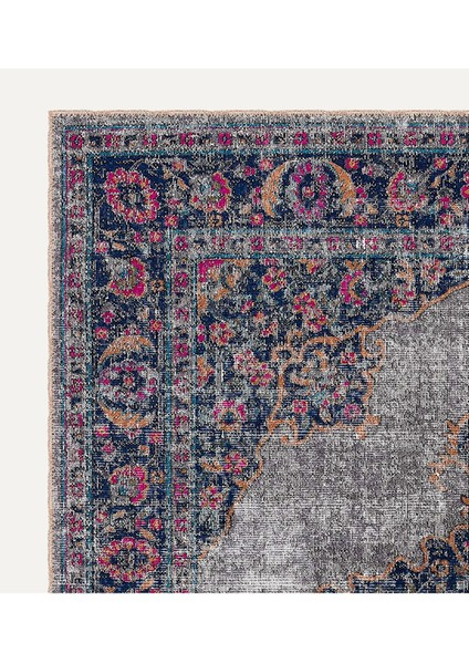 Soft Pastel Vintage Desenli Salon Halısı, Dokuma Taban Dekoratif Şönil Halı
