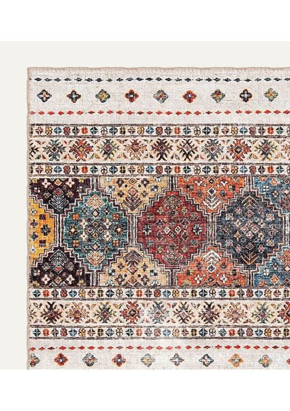 Soft Pastel Vintage Desenli Salon Halısı, Dokuma Taban Dekoratif Şönil Halı