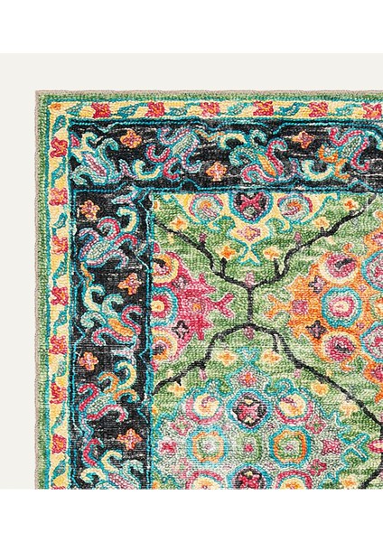 Soft Pastel Vintage Desenli Salon Halısı, Dokuma Taban Dekoratif Şönil Halı modelleri