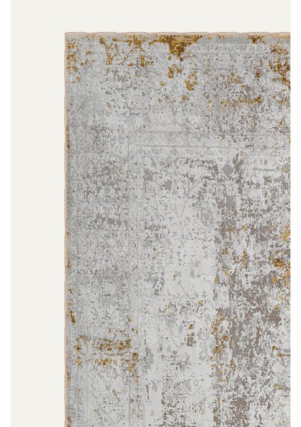 Vintage Desenli Gri Salon Halısı, Dokuma Taban Dekoratif Şönil Halı modelleri