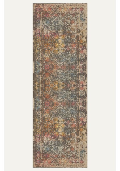 Otantik ve Canlı Desenli Vintage Dijital Şönil Halı - Yıkanabilir, Şık Tasarım indirimleri