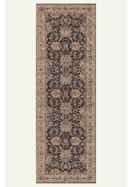 Vintage Halı Modern Motifli Bej ve Antrasit Klasik Desenli Dijital Şönil Halı indirimleri