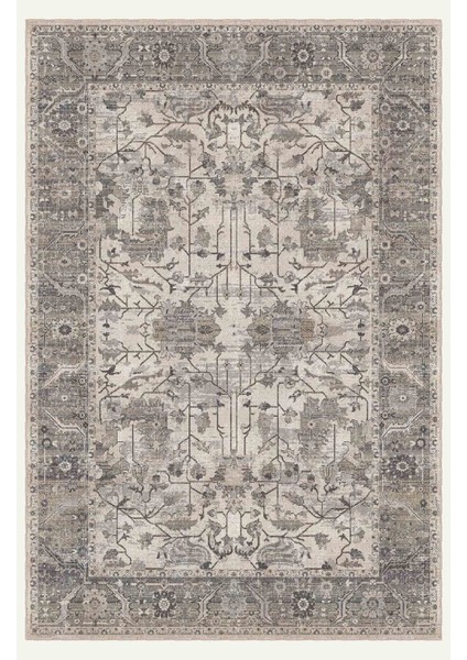 Vintage Halı Modern Motifli Gri ve Bej Kilim Desenli Dijital Şönil Halı fiyatları