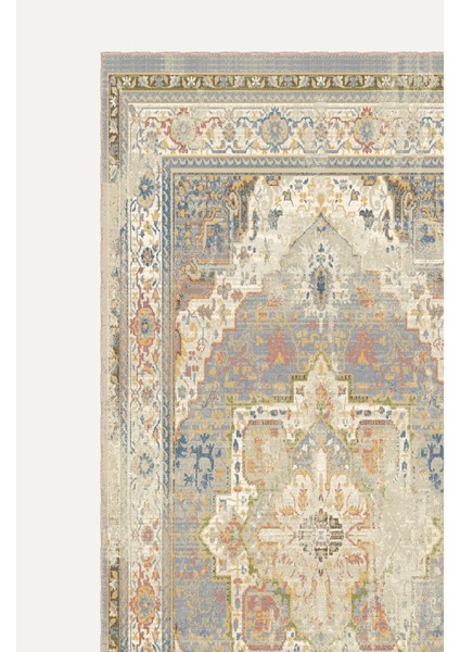 Soft Pastel Vintage Desenli Salon Halısı, Dokuma Taban Dekoratif Şönil Halı modelleri