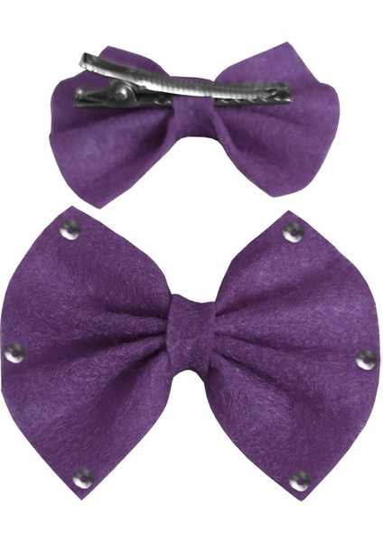 Pullu Keçe Kedi Köpek Tokası Mor 4.5-5.5 cm ( 2 Adet ) - 299674-1453