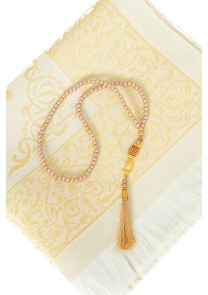 Şantuk Keseli Tafta Seccade ve Inci Vavlı Tesbih Set , Taşınabilir Namaz Seti, Hediye Seti indirimleri