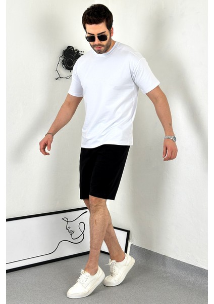 Unisex Beyaz Oversize Bisiklet Yaka T-Shirt indirimleri