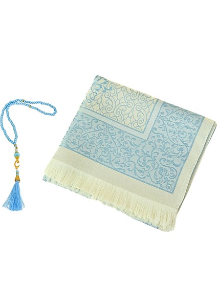 Lüks Tafta Seccade ve Inci Vavlı Tesbih Şantuk Keseli Set , Taşınabilir Namaz Seti, Hediye Seti