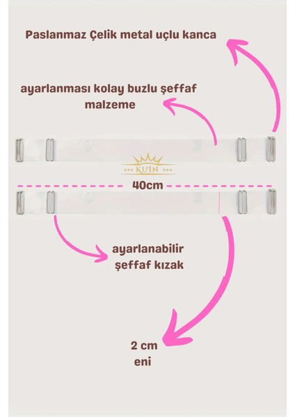 Toparlayıcı Sütyenler Için Kalın Şeffaf Omuz Askısı ( 3 Çift)