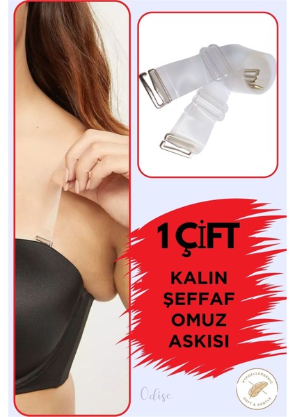 Toparlayıcı Sütyenler Için Kalın Şeffaf Omuz Askısı ( 1 Çift)