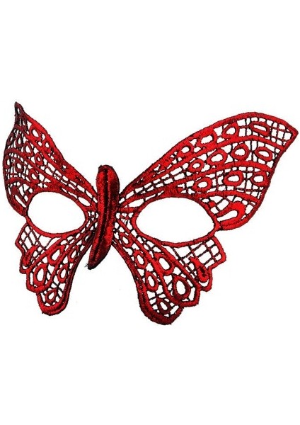 Kırmızı Dantel Masquerade Maskesi 7 No