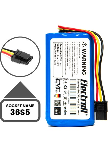 360 S7 Batarya (Ultra Yüksek Kapasite) 3200MAH Pil Akıllı Robot Süpürge Batarya Değişimi