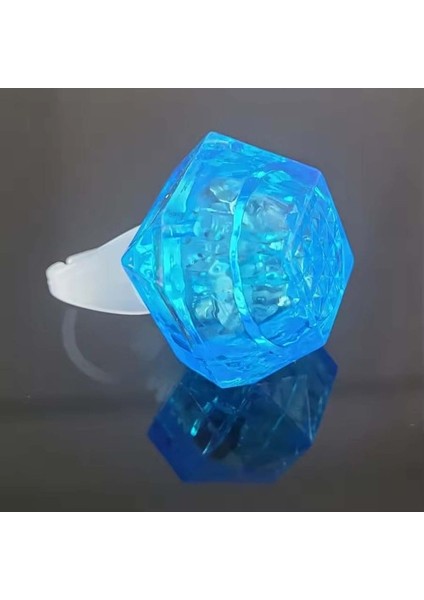 Kristal Tasarımlı LED Işıklı Mavi Yüzük