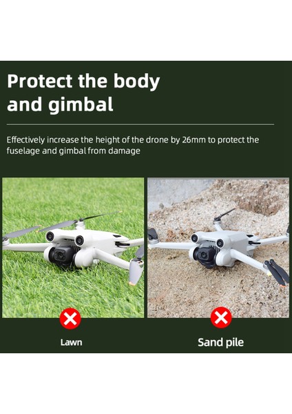 Mini 3 Pro Iniş Takımı Bacak Yüksekliği Uzatıcısı Drone Aksesuarları Geri Çekilebilir Kızak Koruyucu Yedek Parçalar Stand Takımı (Yurt Dışından)