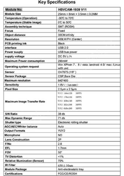 30W Pixel Usb2.0 OV7675 Kamera Modülü + Dizüstü Bilgisayar Kamera Modülü Için USB Kablosu (Yurt Dışından)