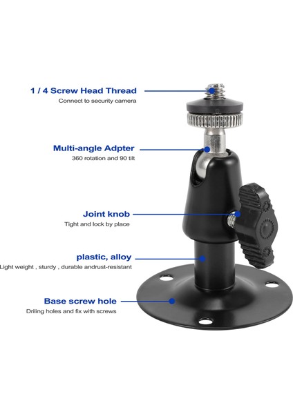 Duvara Montaj Siyah Metal Güvenlik Kamerası Duvar Montajı 7,62 cm (Yurt Dışından) fırsatları