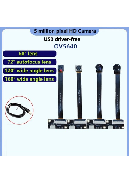 OV5640 5 Milyon Video Kamera Modülü Dizüstü Bilgisayar USB Sürücüsü-Dıy Bileşen Için Ücretsiz Modül, 160 Derece Sabit Odaklı (Yurt Dışından)