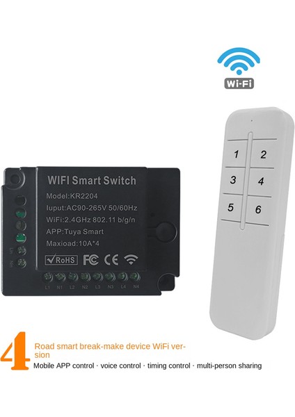 Mini Dıy Wifi Akıllı Işık Anahtarı 4 Çeteli 4 Yönlü Modül Akıllı Yaşam/tuya Uygulaması Kablosuz Uzaktan Kumanda (Yurt Dışından) fiyatları