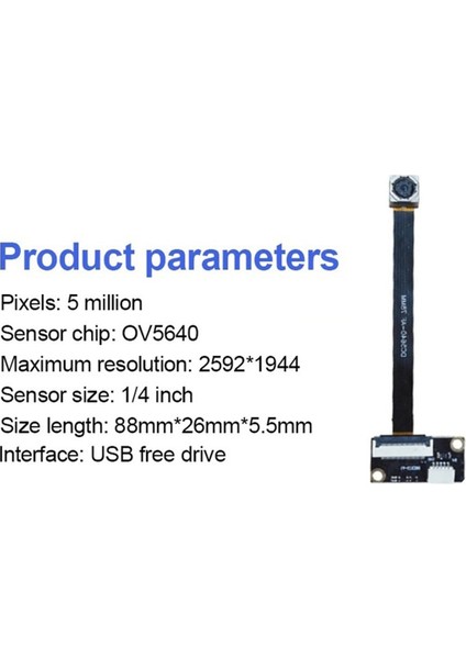 OV5640 5 Milyon Video Kamera Modülü Dizüstü Bilgisayar USB Sürücüsü-Dıy Bileşen Için Ücretsiz Modül, 160 Derece Sabit Odaklı (Yurt Dışından)