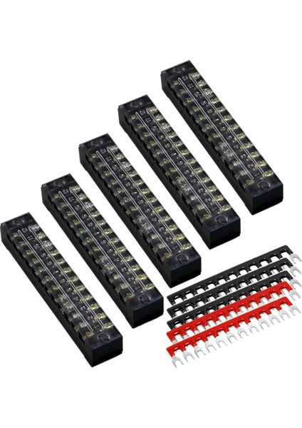 10 Adet Terminal Bloğu 12 Pozisyon Çift Sıralı 600V 15A Vidalı Terminal Şerit Blokları Kapaklı Terminal Şeridi (Yurt Dışından)