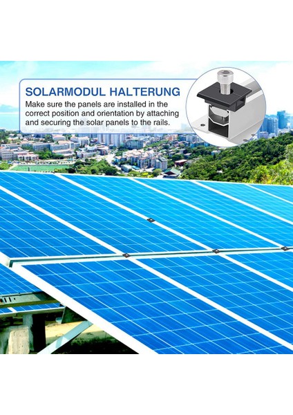 Paket Merkezi Kelepçe 30MM Siyah T-Şekilli Merkezi Kelepçe Fotovoltaik Ayarlanabilir Güneş Paneli Güneş Paneli Için Merkezi Kelepçe (Yurt Dışından)