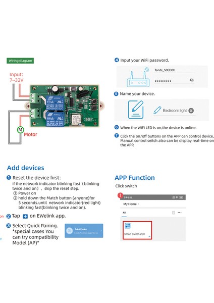Akıllı Motor Uzaktan Kumanda Anahtarı Wifi Kontrol Cihazı 7-32V Dc Sürgülü Kapı Perde Panjur Kapılar Su Pompası Ekranı Ewelınk (Yurt Dışından)