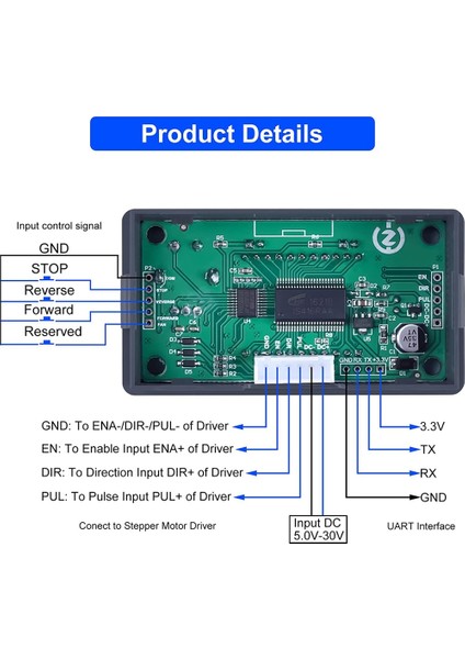 Dc 5-30V Cnc Step Motor Kontrol Cihazı, NEMA42/57 Motor Için Hd Ekranlı Ayarlanabilir Step Motor Kontrol Modülü (Yurt Dışından)