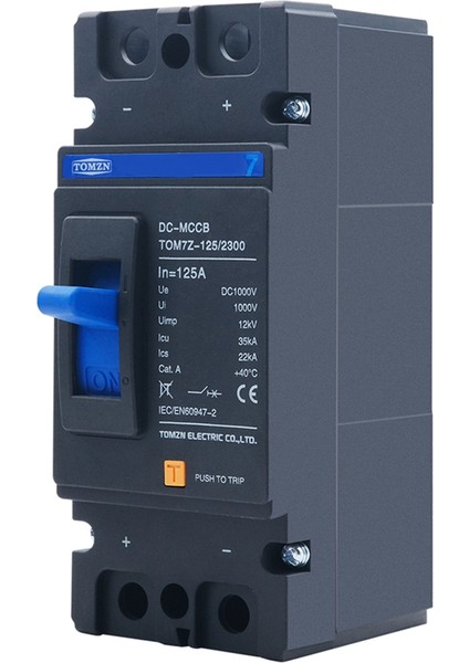Tomzn 2p Dc 1000V Güneş Kalıplı Kasa Devre Kesici Mccb Aşırı Yük Koruması Şalter Koruyucusu Güneş Fotovoltaik Pv Için, 125A (Yurt Dışından)