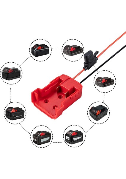Ryobi 18V ve Mk M18 18V Pil Için Güç Çarkı Adaptörü, Sigorta ve Kablo Terminalleri, Güç Konektörü 14 Ölçer Robotik (Yurt Dışından)