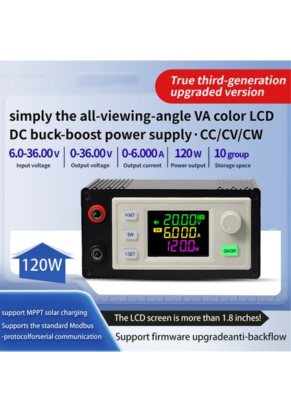 Dc Ayarlanabilir Buck Boost Konvertör Voltaj Sabit Voltaj Akım Güneş Şarj Modülü 6A Bitmiş Ürün XY-SK120X (Yurt Dışından)