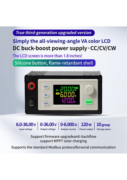 Dc Ayarlanabilir Buck Boost Konvertör Voltaj Sabit Voltaj Akım Güneş Şarj Modülü 6A Bitmiş Ürün XY-SK120X (Yurt Dışından)