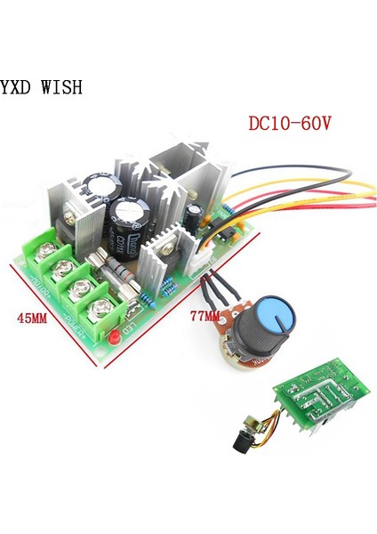 20A Pwm Dc Motor Hız Kontrol Cihazı 12V 24V 36V 48V Potansiyometre Topuzu Anahtarı ile (Yurt Dışından) modelleri