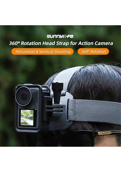 Sunnylıfe For Action4 Go3 Evrensel Kafa Bandı Montajı 360° Çok Işlevli GOPRO12 Spor Kamera Telefon Kafa Bandı, Kamuflaj (Yurt Dışından)