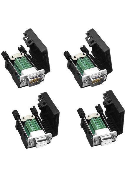 Db9 Lehimsiz RS232 D-Sub Seri 9pin Port Terminali Erkek Dişi Adaptör Konnektör Kesme Kartı (2-Erkek+2-Dişi) (Yurt Dışından)