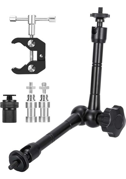Süper Kelepçeli Sihirli Kol 11 Inç Eklemli Sürtünme Yengeç Kelepçesi, Dslr Kamera Donanımı, Monitör, LED Işıklar ve Flaş Işığı Için 1/4 Inç ve 3/8 Inç Dişli (Yurt Dışından)