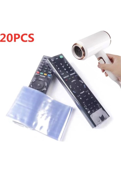 20 Adet Şeffaf Isıyla Daralan Film Tv/klima Uzaktan Kumanda Kapağı Evrensel Koruyucu Çanta, 8X25CM (Yurt Dışından)