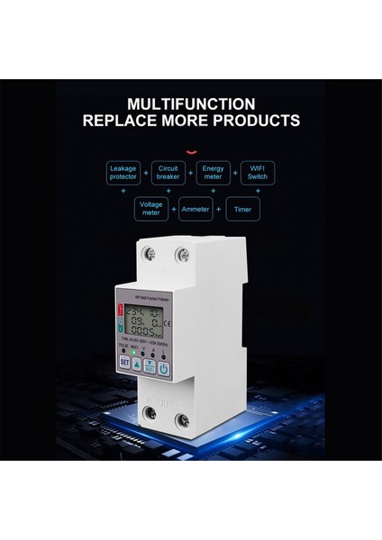 Tuya 63A 110V 220V Wifi Enerji Ölçer Kwh Ölçüm Anahtarı Zamanlama Fonksiyonu Gerilim Akım ve Kaçak Koruması (Yurt Dışından) fiyatları