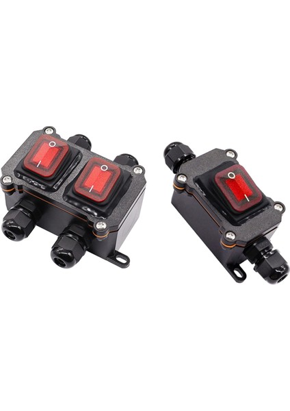 Adet IP67 Su Geçirmez Inline Kablo Anahtarı 12VDC 20A Dpst Açık Kapalı Açık Geçiş Anahtarı Kırmızı Işıklı Rocker Düğmesi (Yurt Dışından)