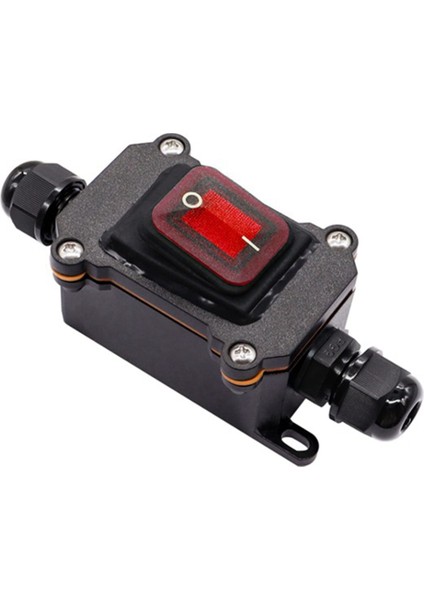 Adet IP67 Su Geçirmez Inline Kablo Anahtarı 12VDC 20A Dpst Açık Kapalı Açık Geçiş Anahtarı Kırmızı Işıklı Rocker Düğmesi (Yurt Dışından)