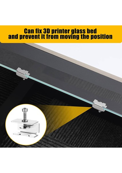 6 Adet Cam Yatak Klipleri Ender 3/3 Pro/v2/3s Ender 5/pro Cr-20 Pro CR-10S Pro Ayarlanabilir 3D Yazıcı Isı Yatak Kelepçesi (Yurt Dışından)