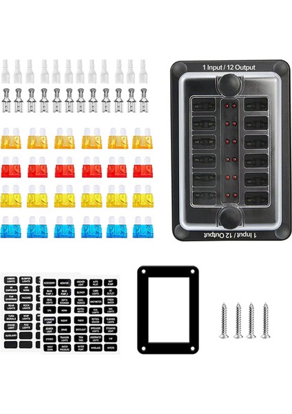 100A 12 Yollu 1 Giriş 12 Çıkış Ato Atc Sigortası Araç ve Gemi Su Geçirmez Sigorta Kutusu 32V LED Uyarı Işığı Dağıtım Paneli (Yurt Dışından)